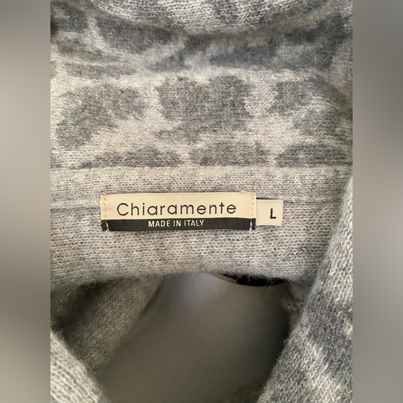 Chiaramente Made in Italy Wool Animal Print Cardigan Size Large - Picture 13 of 15